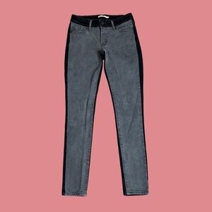 Levi’s 711 Skinny Two Toned Jeans Color Block Grey & Black Women’s Sz W26 L30